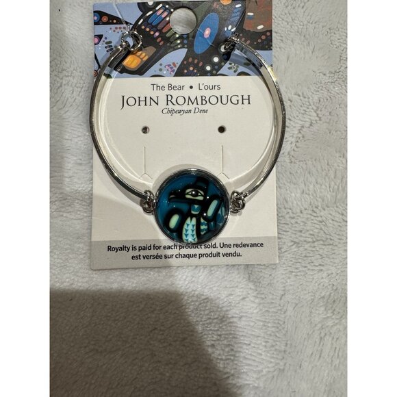 Francis Dick Raven Dome Glass Bracelet Native Canadian Aboriginal Style - Picture 1 of 2